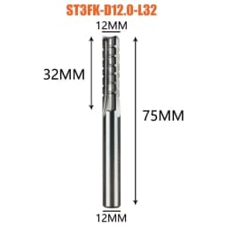 Dreanique 1pc 3 Straight Flutes Carbide Milling Cutter Chipbreaker Woodworking Carving CNC Trimming Slot Bit Plywood