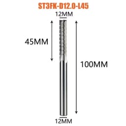 Dreanique 1pc 3 Straight Flutes Carbide Milling Cutter Chipbreaker Woodworking Carving CNC Trimming Slot Bit Plywood