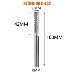 Dreanique 1pc 3 Straight Flutes Carbide Milling Cutter Chipbreaker Woodworking Carving CNC Trimming Slot Bit Plywood