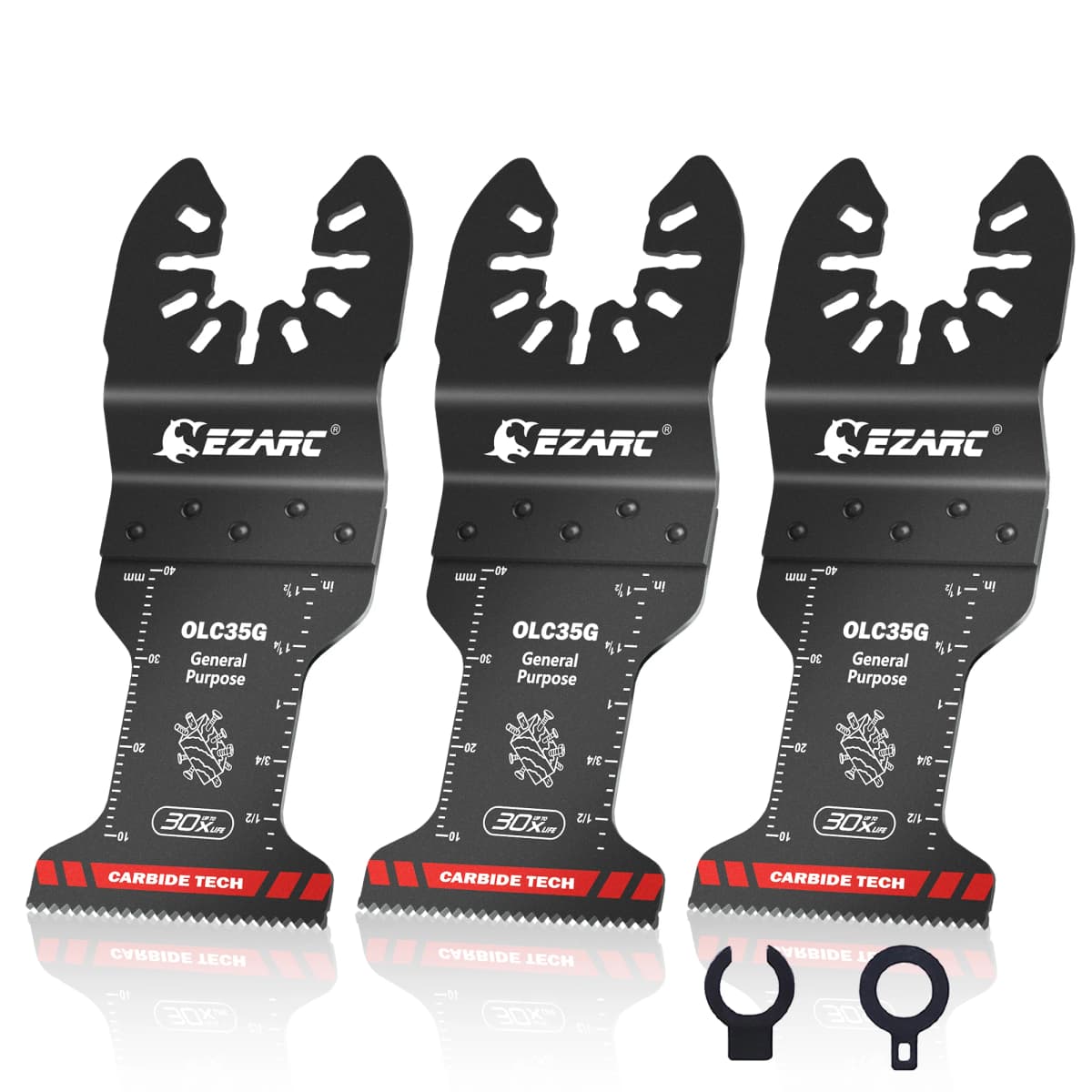 EZARC Carbide Oscillating Saw Blades General Purpose Multitool Blades Quick Release for Metal Nails Wood Plaster Drywall PVC