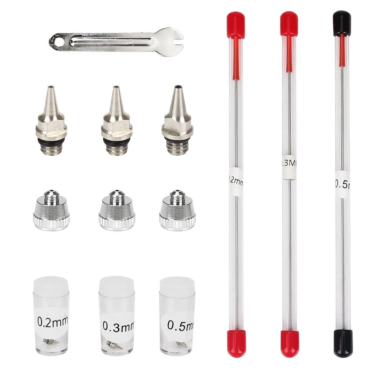 0.2/0.3/0.5mm Airbrush Nozzle Needle Replacement for Airbrushes Spray Gun Model Spraying Paint Maintenance Accessories