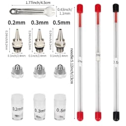 0.2/0.3/0.5mm Airbrush Nozzle Needle Replacement for Airbrushes Spray Gun Model Spraying Paint Maintenance Accessories