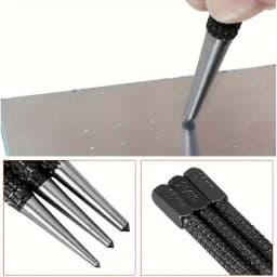 3pcs High-carbon Steel Center Punch Set, Non-Slip Center Pin Punch Used For Drilling Of Alloy Steel Metal Wood,1.5/ 2 /3mm