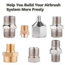 Professional 7pcs Airbrush Adaptor Kit Fitting Connector Set For Compressor Airbrush Hose Convert Plug 1/8" 1/4" BSP Male Femal