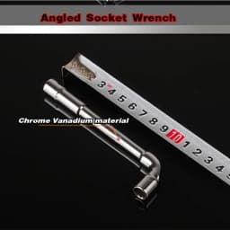Socket Key Wrench Tools L-Type Angled Socket Spanner with Thru Hole 8-19mm Size Mirror Polish Universal Hand Tool for Repairing