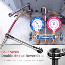 Two-way Ratchet Refrigeration Valve Wrench Professional Air Conditioning Refrigeration Tool 1/4 3/8 3/16 5/16 Inch
