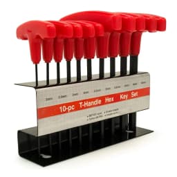 WOZOBUY 10pc Metric Or Inch T-Handle Hex Key Allen Wrench Tool Set Or Star T-Handle Hex Key Set with Convenient Storage Stand