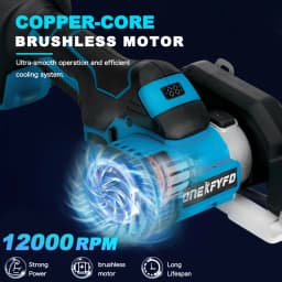 3 Inch 76mm Brushless Angle Grinder Polishing Mini Electric Circle Saw Cutting Machine with LED Display for Makita 18v Battery