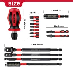 Geinxurn 3.15'' Magnetic Changeable Head Manual Screwdriver Set Include Quick Change Mini Screwdriver and Bits, Socket Driver Se