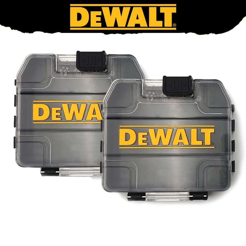 DEWALT TSTAK Mini Tough Case Black Small Stackable Removable Tool Box Storage Drill Bits Tool Accessories Box 2-PCS
