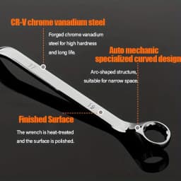1pc Chrome Vanadium Steel Dual Head Dual-purpose Plum Wrench Auto Repair Wrench Tool Eye Wrench Repair Hardware Tool Plum Wrench