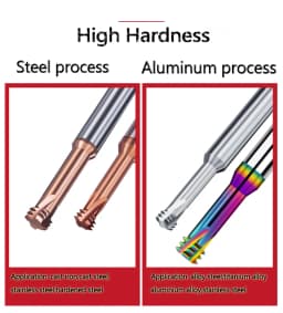 New DLC M1 M6 M8 M10 M16 HRC65 Tridentate Thread Cutter Bit Three Teeth Aluminum Processing Tungsten Steel Alloy Thread Mills