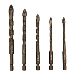 Hexagonal Handle Cross Glass Drill Bit for Ceramic Tile Drilling Baking Yellow Spiral Ceramic Wall Drilling Overlord Diamond Too