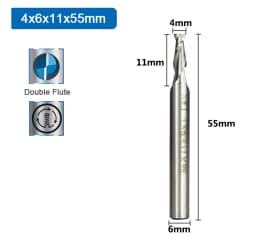 XCAN End Mills High Speed Steel M2 Metal Cutter 2 Flutes Straight Shank CNC Router Bit for Wood Aluminum Steel 2-12mm