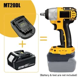 Battery Adapter MT20DL Converter for Makita 18V Li-ion Battery to Dewalt 18V/20V Li-ion Battery Adapter
