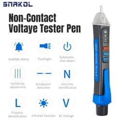 NJTY T02A Voltage Detector Electrical Pen AC Voltage Tester Smart Breakpoint Finder 12-1000V Non-Contact T02B Voice Broadcast