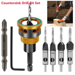 Woodworking Limit Four Edge Countersink Drill High-Speed Steel Drill Adjustable Depth Step Drill Screw Countersink Drill Bit