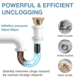 Drain Cleaning Bladders, Suitable For 1-Inch To 6-Inch Pipes, Quickly Unclog Clogged Drains Safe And Durable, Made Of Rubber