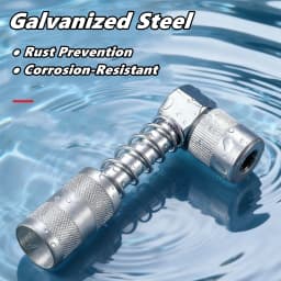 90 Degree Grease Coupler Gun Adapter Fittings Tool Grease Gun Tips 3 Jaw Angle Swivel Snap Right Fitting Tool for Truck Auto