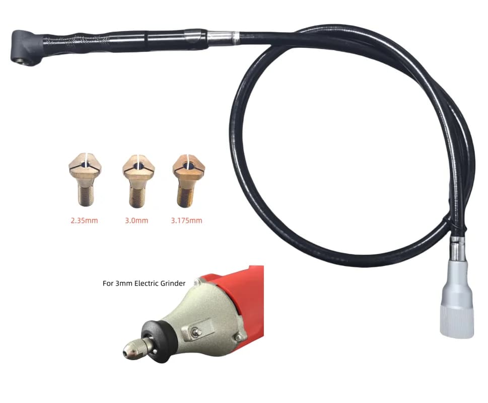 1Set Elbow Hand Piece+Shaft Use for 3mm Electric Grinder Transfer Head Part