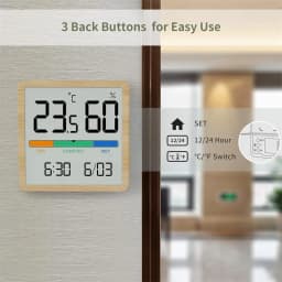 LCD Digital Clock Hygrothermograph Indoor Thermometer Hygrometer Home Office Desktop Table Monitor Temperature Humidity Meter