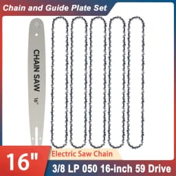 Electric Chainsaw Chain Long-lasting 16" Chain Saw Blade w/ 59 Drive Links 3/8"LP Pitch Premium Alloy Rounded Teeth for Woodwork