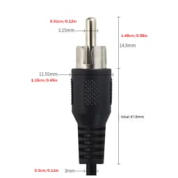 2Pcs RCA Male Plug Jack to Bare Wire Cable Repair Cord For CD DVD Player Tuner Amplifier Audio Speaker Subwoofer HDTV Cable 1m