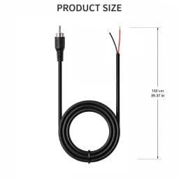 2Pcs RCA Male Plug Jack to Bare Wire Cable Repair Cord For CD DVD Player Tuner Amplifier Audio Speaker Subwoofer HDTV Cable 1m