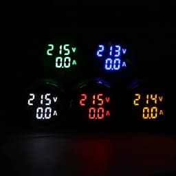 22mm AC 20-500V 0-100A Round Mini Digital Voltmeter Ammeter Amp Volt Voltage Tester Meter Dual LED Indicator Pilot Lamp Light