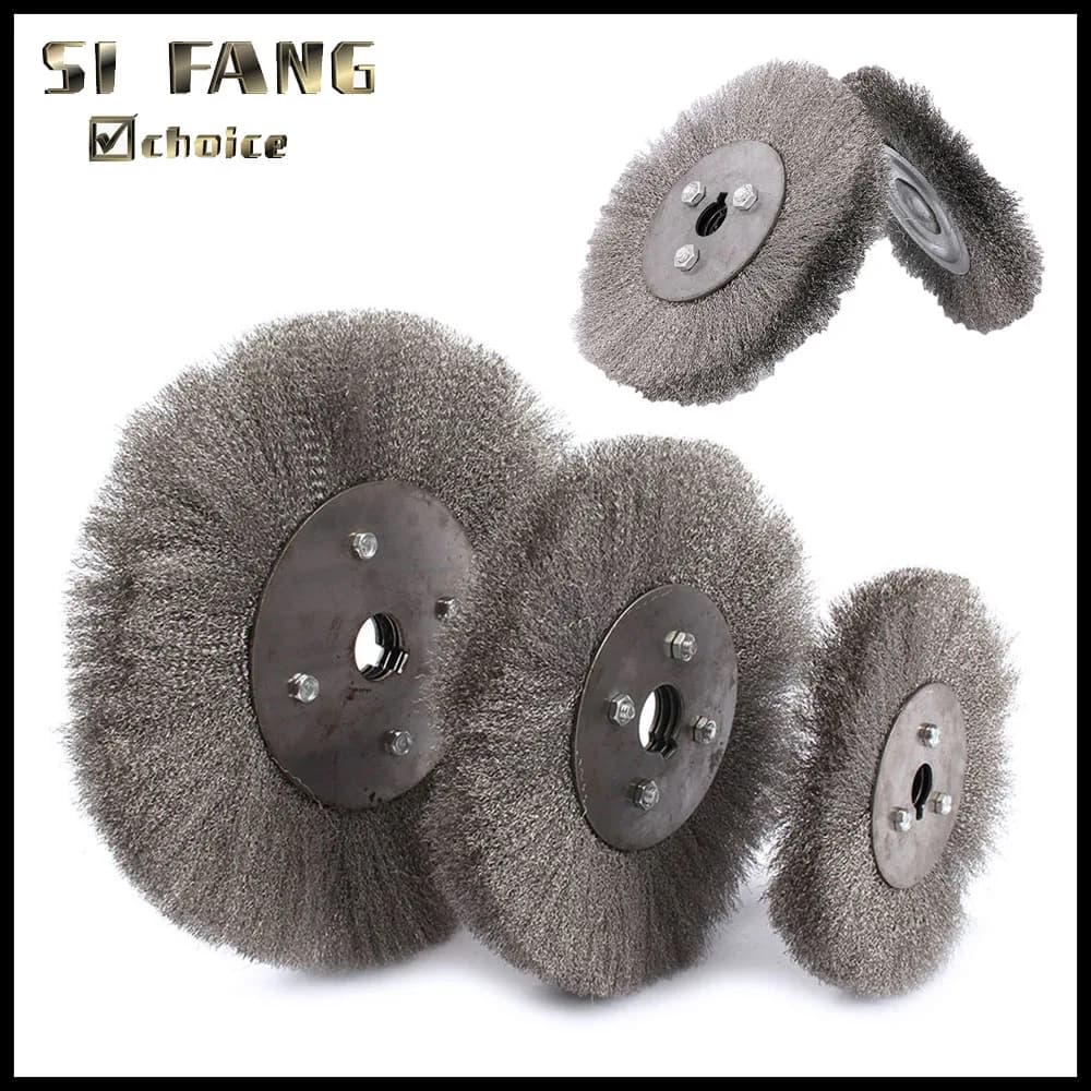 75/100/125/150mm Steel Wire Brush 0.15mm Wire Wheel Brush Round For Bench Grinder Deburring Tool Cleaning Rust Polishing Adaptor