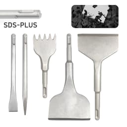 5PC SDS PLUS Round Shank Tile Shovel Electric Hammer Chise Wall Concrete Impact Drill 5Teeth Drill Bit For Masonry SlottingTool