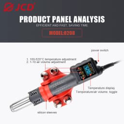 JCD 8208 Micro Hot Air Gun 750W Welding Rework Station LCD Digital Display Soldering Heat Gun Hair Dryer BGA IC Solder Tools