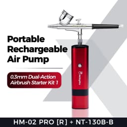 HOBBY MIO HM-02 PRO Portable Air Compressor Airbrush Kit Rechargeable Auto-stop Pump for Gunpla Model Painting Nail Art Cake DIY