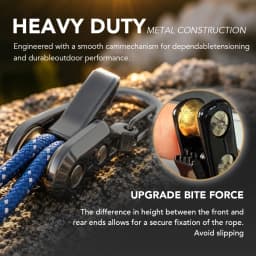 Rope Set with Roller Tensioner, Metal Pulley Camping Tent Securing Rope, Equipped with Safety Lock, Adjustable Rope Hook Fastene