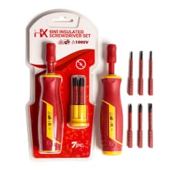 6 in 1 VDE Insulated Screwdriver Bit Set Quick‑Change Interchangeable Screwdriver Kit Slotted & Phillips Insulated Screwdriver