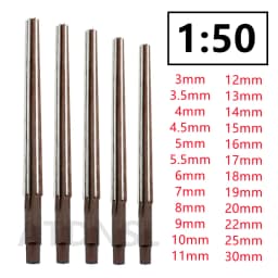 Conical Reamer 1:50 Hand Reamer CNC Tools 3/3.5/4/4.5/5/5.5/6/7/8/9/10/11/12/13/14/15/16/17/18/19/20/22/25/30mm Extended