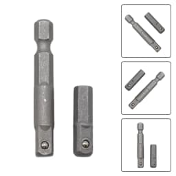 2pcs Impact Socket Adapter 1/4" Hex Shank Drive Extension Rod Wrench Converter For Quick Change Drill Chucks Replacement Tools