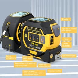 Laser Tape Measure Meter Building Measurement Device 3in1 Laser Rangefinder 5M Tape 60M Laser Measure with LCD Digital display