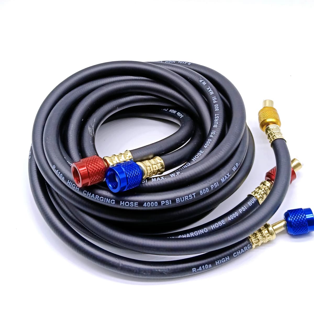 3Pcs R134A/R410A AC Charging Hose Ball Valves 600/800 PSI 1/4" SAE for R12 R22 R502 Car Air-Conditioning Refrigerant Charge Hose