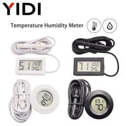 Mini LCD Digital Thermometer Hygrometer Gauge Tester Incubator Aquarium Temperature Humidity Meter Monitor Probe Sensor Detector
