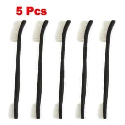 5pcs Double Head Wire Brush Set Steel Brass Nylon Cleaning Polishing Metal Rust For Light Metal Spark Plugs Battery Cleaning