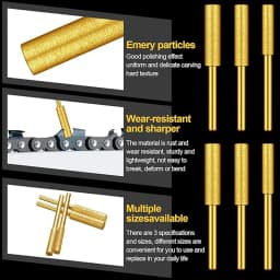 18PCS Chainsaw Sharpener Diamond Coated Cylindrical Burr Chain Saw 4/4.8/5.5mm Titanium Coated Sharpener Engraving Grinding Tool