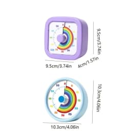 60 Minutes Visual Timer Round/Square Ultra Silent Countdown Alarm Clock Self-discipline Visualization Kitchen Timer Indoor