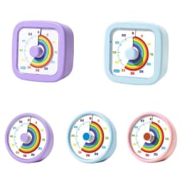 60 Minutes Visual Timer Round/Square Ultra Silent Countdown Alarm Clock Self-discipline Visualization Kitchen Timer Indoor