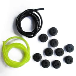 12pcs 2 Holes Fuel Tank Grommet Rubber With Fuel Line Pipe For Brush Cutter Grass Trimmer Rubber Replacemnt Garden Supplies