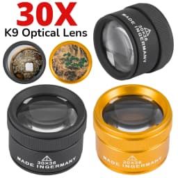 30X 36mm Magnifying Glass K9 Optical Lens Monocle For Watch Jewelry Coin Stamps Precision Work Inspection Loupe Tool