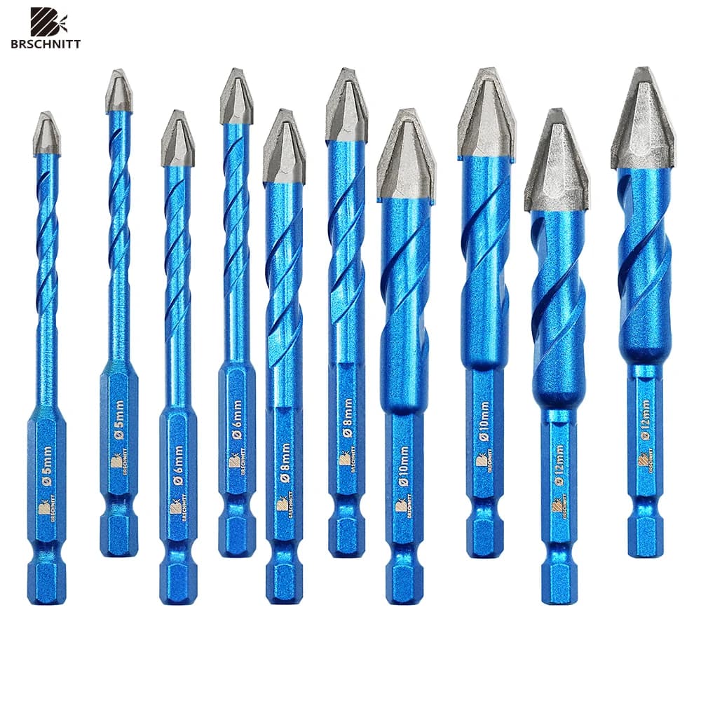 BRSCHNITT 5pcs Drill Core Bit Sets For Plastic Wood Tile Hex Shank Masonry Bit Masonry Glass Screw Carbide Eccentric Drill