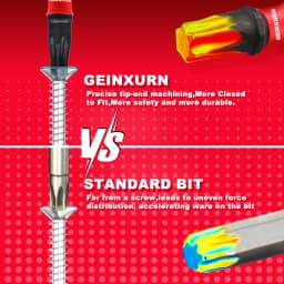 Geinxurn 2 Inches T7-T40 Torx Screwdriver Bit Set,Impact Tough Magnetic S2 Alloy Steel Star Bit with Base
