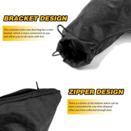 3 Set Dust Collector Bag for 255 Model Miter Saw with Adjustable Dust Jacket Stand and Zipper, Edge Planer Belt Sander Dust Bags