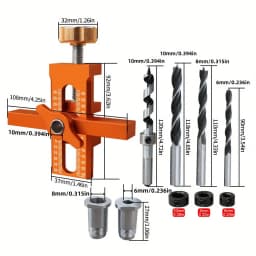 2 in 1 Cabinet Door Installation Positioner, 6/8/10mm Rebounder Punched Mounting Jig Wardrobe Cabinet Door Panel Installation